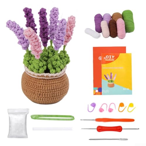 Whychstore Umfassendes Häkelblumen-Set mit Schritt-für-Schritt-Videoanleitung (Lavenance) von Whychstore