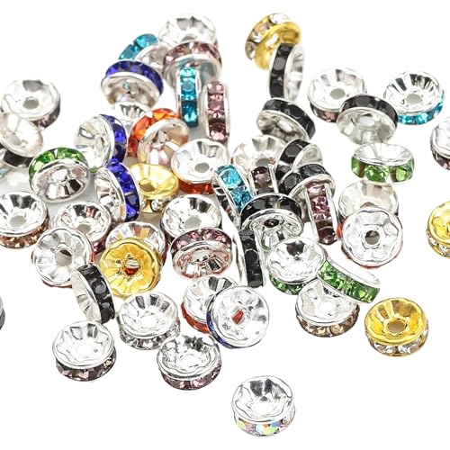 100 pcs Abstandshalterperlen, 6 mm Strass -Abstandshalterperlen Kristallperlen -Abstandshalter für Schmuck, die runde Perlen für Armband Halskette Ohrring Schmuck machen Dekorationen machen von Whyzsjnclg