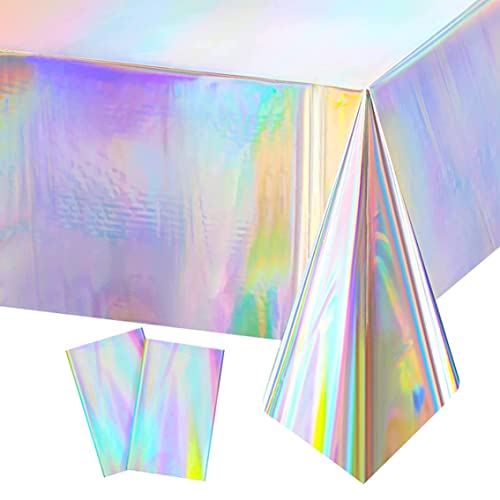 Holographische Tischdecke glänzende Einweg -Tischabdeckung Plastik -Tischdecke für Party -Dekor 137 * 274 cm 2pcs Regenbogen -Einweg -Tischabdeckungen von Whyzsjnclg