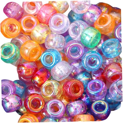 Ponyperlen, 10 Set 1000pcs/Pack Glitter Pony Perlen 0.35 Durchscheinende Ponyperlen Bulk kreative Diy Pony Perlen für Handwerk, Schmuck, Armbänder und Haarbraten, Ponyperlen Bulk von Whyzsjnclg