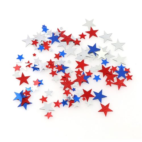 Rotblau weiß Twinkle Stars Table Konfetti 4. Juli Independence National Day American Theme Presidents Geburtstag Patriotische Party Folien Folien Pailletten Streut Konfetti -Dekorationen, 60g Dekorat von Whyzsjnclg