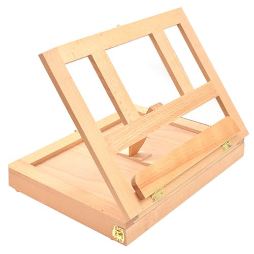 Tragbare Tabletop -Staffelei, tragbarer Holzkünstler Desktop Board Holzschreibtisch Trail mit Schubladen zusammenklappbarer Staffelei von Whyzsjnclg