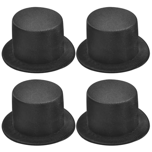 Whyzsjnclg 4PCS Mini Black Top Hats, Miniatur -Top -Hüte für Kunst und Kunsthandwerk Mini Formale Hüte für Schneemann Dekorieren Weihnachtskunsthandwerk DIY Supplies von Whyzsjnclg