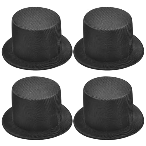 Whyzsjnclg 4pcs Mini Black Top Hats, Mini Formal Hüte Miniatur -Top -Hüte für Kunst und Kunsthandwerk für Schneemann dekorieren Weihnachtskunsthandwerk DIY Supplies von Whyzsjnclg