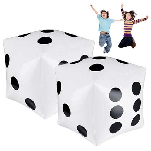 Whyzsjnclg Aufblasbare Würfel 2pcs 11,8x11,8 Zoll Big Dice PVC Große Blow -Dice für Innenpool -Pool -Party -Party -Wild -Big -Würfel im Freien im Freien im Freien Beach Pool Party von Whyzsjnclg