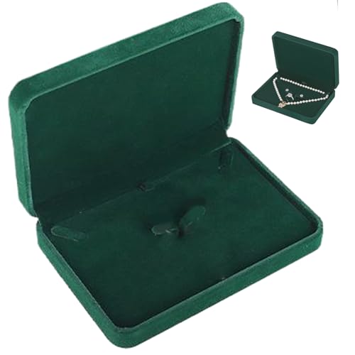 Whyzsjnclg Grüne Schmuckschatulle, Velvet Jewelry Box 6.9 x 4,9 x 1,4 Delicate Schmuck Organizer Box für Frauen und Mädchen kleine grüne Schmuckschachtel Velvet Gift Box für Armband Halskette Ohrring von Whyzsjnclg