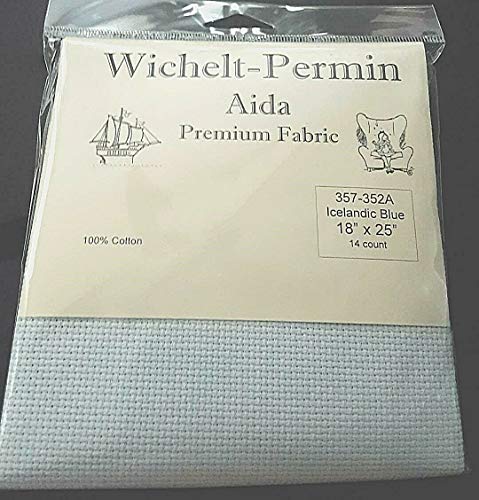 Wichelt Permin Aida Premium-Stoff, Fadenzahl 14, 45,7 x 63,5 cm, isländisches Blau von Wichelt-Permin