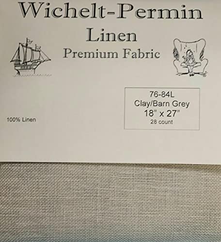 Wichelt-Permin Hochwertiger Leinen-Kreuzstichstoff, 45,7 x 68,6 cm, Tonfarbe, Grau, 28 Stück von Wichelt-Permin