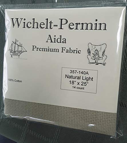 Wichelt Permin Premium AIDA Kreuzstichstoff 14 Count Natural Light 45,7 cm x 63,5 cm von Wichelt-Permin