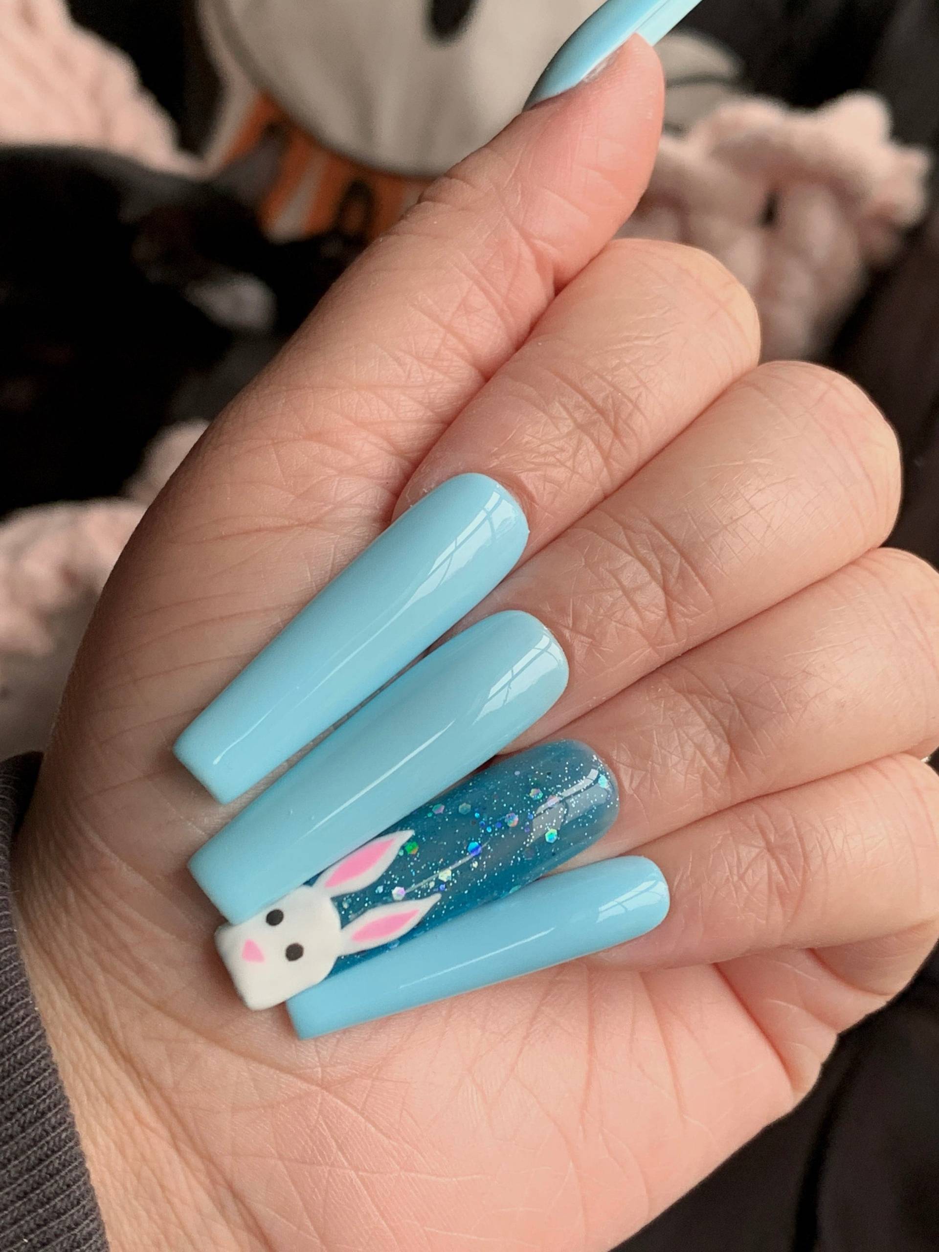 Baby Blue Frühling Ostern Press On Nails von WickedKlaws