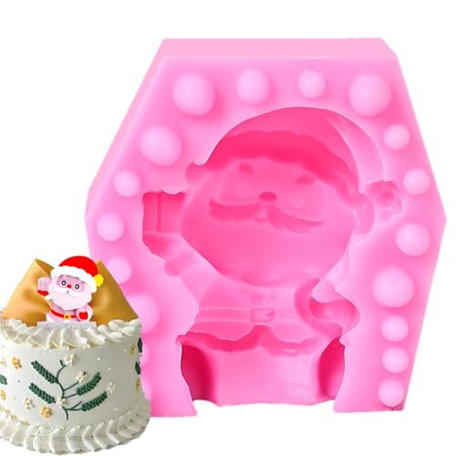 Wiclnyg Weihnachtsmann-Silikonform, Weihnachtsmann-Formen aus Silikon - Süße Kuchenform 3D,Kerzen-Silikonformen 3D, Epoxidharz-Gießform für die Kerzenherstellung, Bastel-Gipsform von Wiclnyg