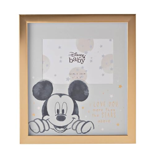 Disney Baby Bilderrahmen, Motiv: Mickey Mouse, 15,2 x 10,2 cm, goldfarben von Widdop and Co