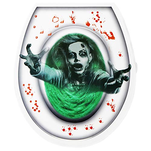 WIDMANN 05808 Toilettendeckel Aufkleber Zombie, Unisex – Erwachsene, Mehrfarbig von W WIDMANN MILANO Party Fashion