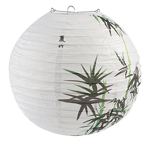 Widybord 30cm Lampenschirm Papier Laterne Orientalisch Licht Dekoration Chinesisch, Bambus von Widybord