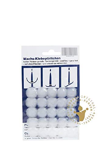 Haftplättchen, Wachsklebeplättchen Weiß, 24 Stück, Premium Kerzen von Jaspers Kerzen von Wiedemann