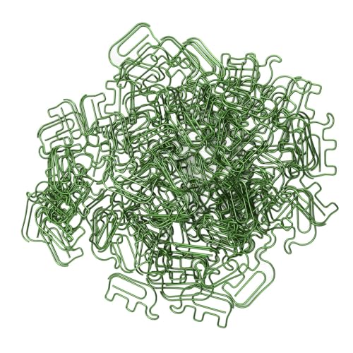 100 Stück Elefanten-Büroklammer, Büro-Büroklammern, Niedliche Büroklammer aus Edelstahl, Multifunktionale Fotoklammern mit Aufbewahrungsbox für Lesezeichen (GREEN) von Wifehelper