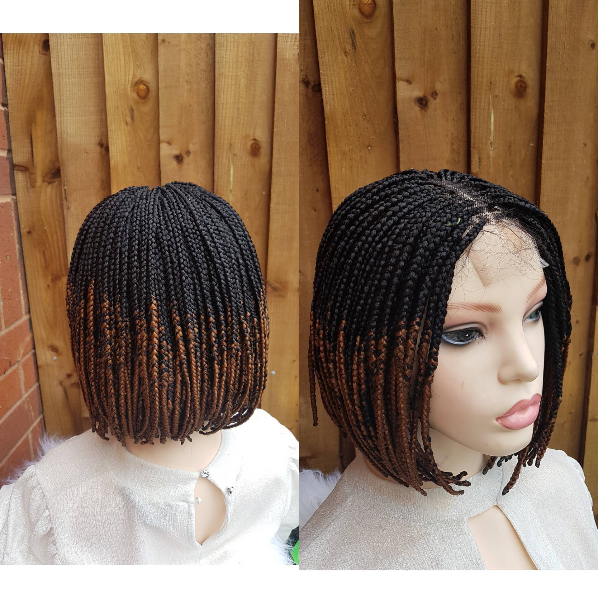 Handgefertigte Geflochtene Bob-Perücke, Lace Perücke Für Schwarze Frauen, Perücken Partys, Veranstaltungen, Abendessen Und Alle Gelegenheiten von Wigsbyflora