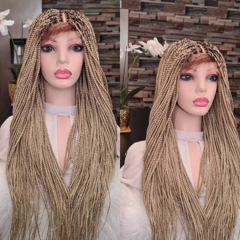 Ombre Perücke, Blonde Geflochtene Verschluss-Perücke, Volle Spitze Knotenlose Zöpfe Perücke von Wigsbyflora