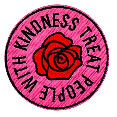 Wikineon Bestickter Aufnäher zum Aufbügeln, Motorrad-Totenkopf "Treat People with Kindness" – Appliable to Badge Iron On Sew On Emblem Patch DIY Accessories Perfect for Jackets, Clothes, Hats & Jeans von Wikineon