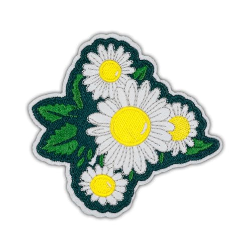 Wikineon Daisy Blossoms Patch, Iron On/Sew On Patch Applique, Funny Garden Embroidery Patch for Clothing Jeans Jackets Backpacks Hats Shirts - DIY Cool Patch Badges von Wikineon