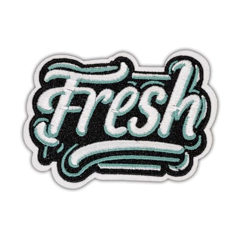 Wikineon Fresh Word Patch zum Aufbügeln / Aufnähen, lustiger Meme-Stickerei-Aufnäher für Jacken, Rucksäcke, Jeans, Kleidung, Hüte – DIY cooler Patch für Mädchen, Jungen, Kinder von Wikineon