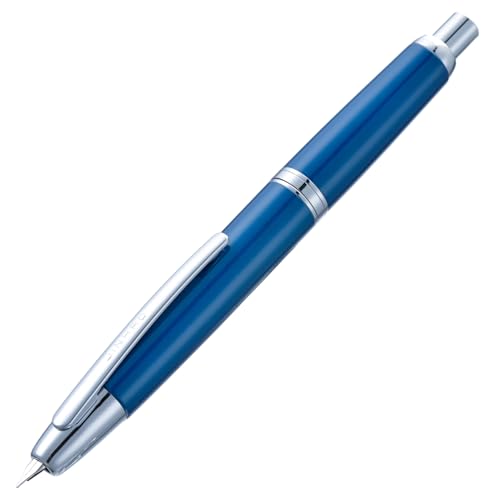 Jinhao 10 Capless Füllfederhalter mit Box, Perlblau Einziehbare feine Feder mit Konverter-Set (Silber Clip) von Wikult