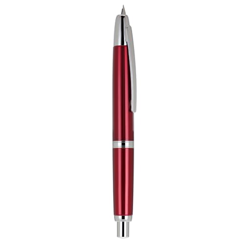 Jinhao 10 Press Füllfederhalter mit Box, Rose Red Retractable Extra Fine Feder mit Tintenkonverter-Set (Clip Version) von Wikult