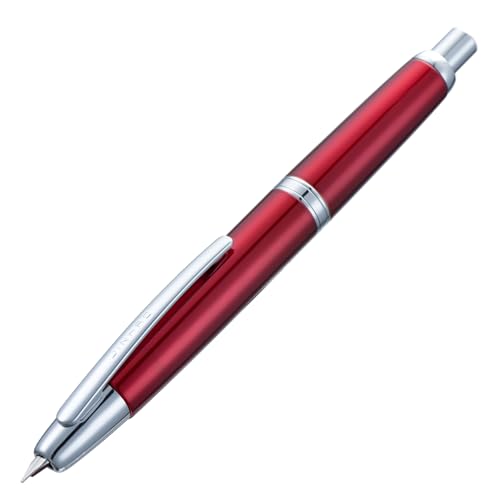 Jinhao Füllfederhalter ohne Kappe, 10 Stück, Rose Red Retractable Fine Nib with Ink Converter Set (Silver Clip) von Wikult