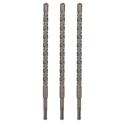 SDS Plus Bits (1,6 x 30,5 cm), 3-teiliges Bohrer-Set, Kreuz-Hartmetallspitzen für Beton, Ziegel, Zementwände, Stein von WildBossy