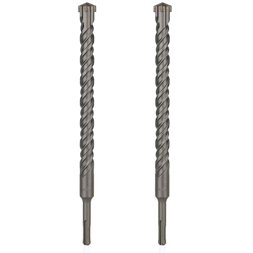 SDS Plus Bits (2,2 x 30,5 cm) – 2-teiliges Bohrer-Set, Kreuz-Hartmetallspitzen für Beton, Ziegel, Zementwände, Stein von WildBossy