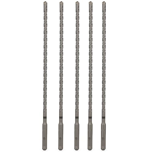 SDS Plus Bits (5/16 Zoll x 12 Zoll) – 5-teiliges Bohrer-Set, Kreuz-Hartmetallspitzen für Beton, Ziegel, Zementwände, Stein von WildBossy