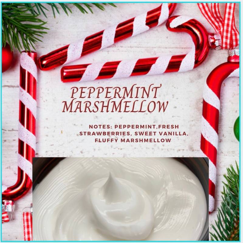 Pfefferminz Marshmallow Sheabutter Körperbutter 4 Unzen Oder 8/Hautpflege Feuchtigkeitscreme Mangobutter von WildBreezeCandles