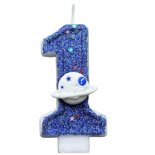 Birthday Cake Number Candles - Space Theme Party Decoration | Numbered Cake Topper Candles for Kids, Adults, Friends, Family, Galaxy Party Supplies, Fun Outer Space Cake Décor for Boys Girls von WildHarmony