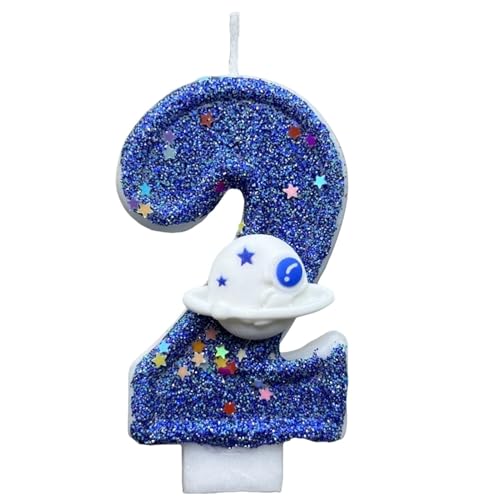 Birthday Cake Number Candles - Space Theme Party Decoration | Numbered Cake Topper Candles for Kids, Adults, Friends, Family, Galaxy Party Supplies, Fun Outer Space Cake Décor for Boys Girls von WildHarmony