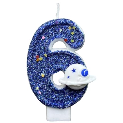 Birthday Cake Number Candles - Space Theme Party Decoration | Numbered Cake Topper Candles for Kids, Adults, Friends, Family, Galaxy Party Supplies, Fun Outer Space Cake Décor for Boys Girls von WildHarmony