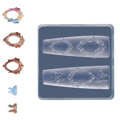 Nail Making Mold | 3D Nail Stencils Silicone Mold For dey Art And Manicure Design | Nail Carving Moulds For Acrylic Resin, Decorative Silicone Mould For Women & Girls, Reusable nial art Supplies von WildHarmony