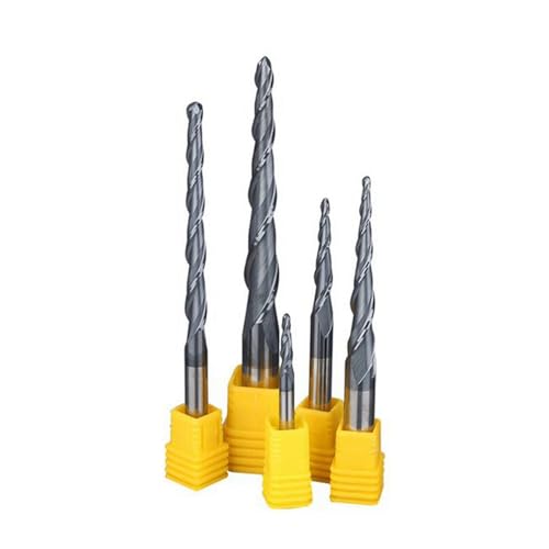 1/5 Stück Wolfram-Vollhartmetall-Schaftfräser 4 mm 6 mm 8 mm Kugelkopf-Schaftfräser Fräser CNC-Kegelholz-Metallfräser(5PCS,R1.0X15X3.175DX38L) von Wildeep