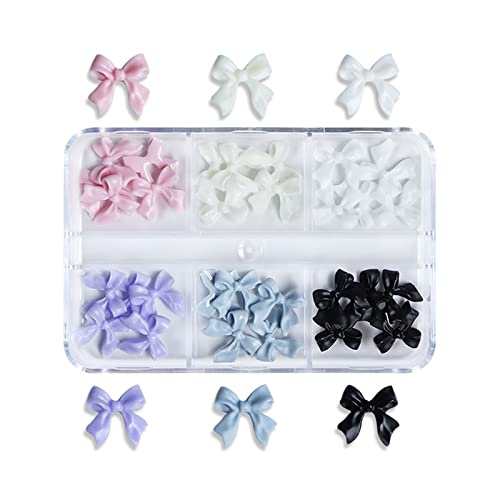 30 Stück Harz Bowknots Nail Art Dekorationen 3D Schleifen Ornamente Schmuck DIY UV Gel Design Niedlich Maniküre Zubehör Schleifen Nagel für Acrylnägel von Wilgure