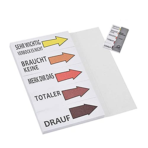 Willingood Haftnotizen Lustig Studenten Block Sticky Notes 5 Blöcke 50 Blatt Streifen Page Marker Textstreifen Klebezettel von Willingood