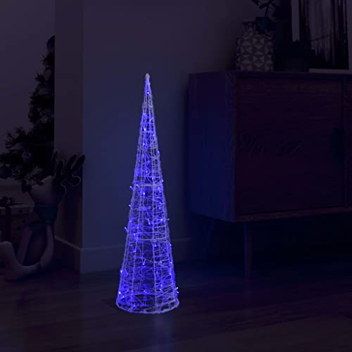 Willood LED-Kegel Acryl Weihnachtsdeko Pyramide Blau 90 cm von Willood