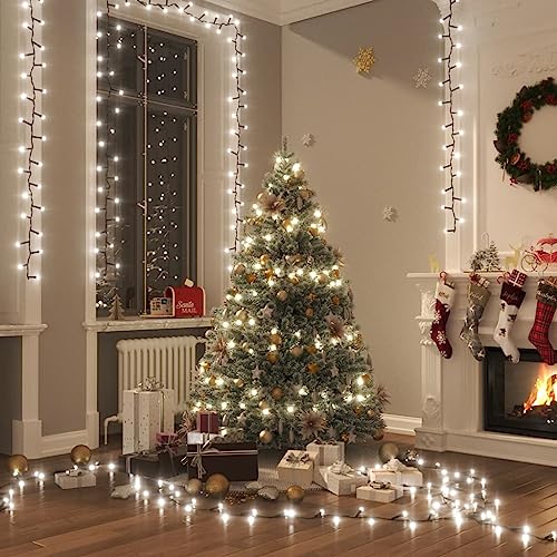 Willood LED-Lichterkette mit 1000 LEDs Kaltweiß 25 m PVC Weihnachtsbeleuchtung DIY Dekoration Weihnachtsdeko Außen Innen Garten Party Hochzeit von Willood