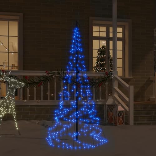 Willood LED-Weihnachtsbaum für Fahnenmast Blau 200 LEDs 180 cm von Willood