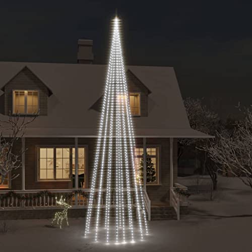 Willood LED-Weihnachtsbaum für Fahnenmast Kaltweiß 1134 LEDs Tannenbaum Lichterbaum Weihnachtsdeko Beleuchtung Außen Beleuchtet Lichterkette 800 cm von Willood