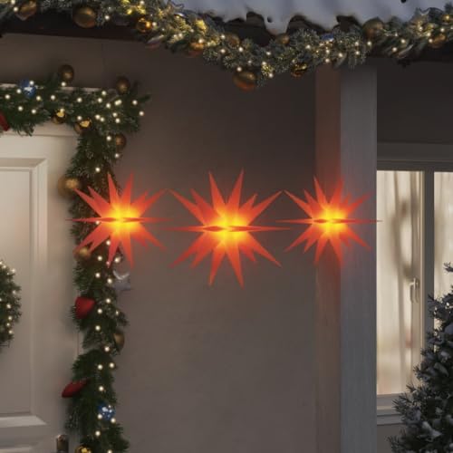 Willood LED-Weihnachtssterne 3 Stk. Faltbar Rot von Willood