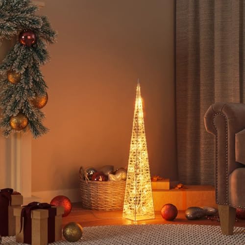 Willood Leuchtkegel Weihnachtsdekoration 30 LEDs Warmweiß 60 cm Acryl von Willood