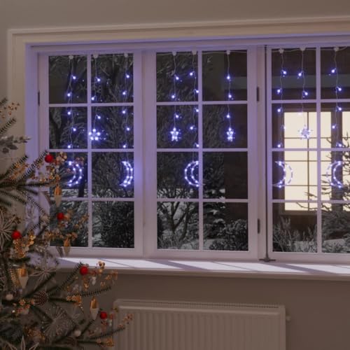 Willood Lichterketten Stern und Mond Fernbedienung 345 LED Blau von Willood