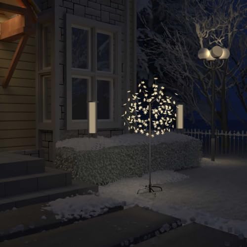 Willood Weihnachtsbaum 120 LEDs Warmweißes Licht Kirschblüten 150 cm von Willood