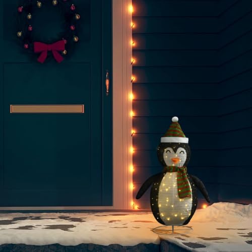 Willood Weihnachtsdekoration Pinguin-Figur LED Luxus-Gewebe 60 cm von Willood