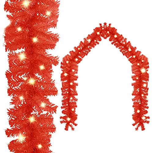 Willood Weihnachtsgirlande mit LED-Lichtern 20 m Rot von Willood