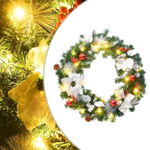 Willood Weihnachtskranz mit LED Leuchten Grün 60 cm PVC von Willood